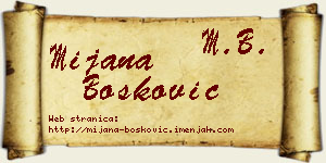 Mijana Bošković vizit kartica